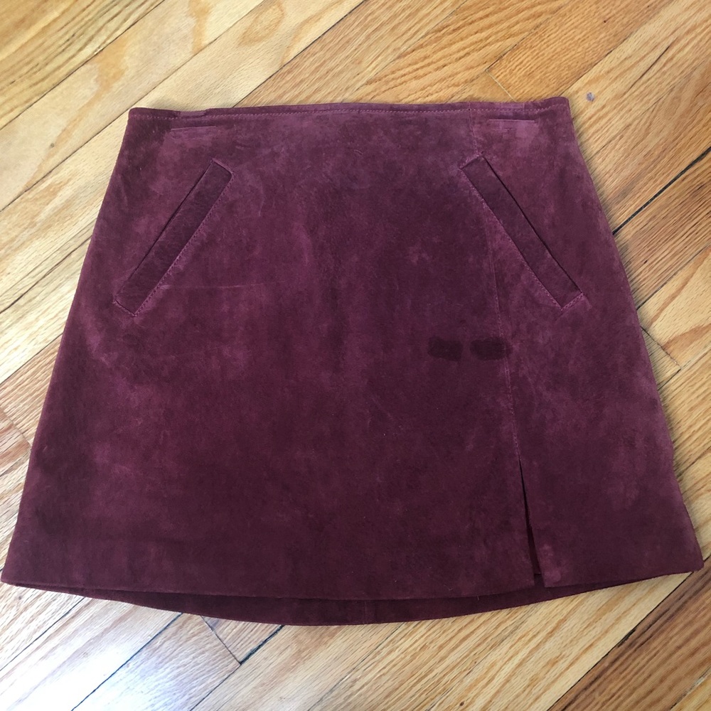 Suede mini skirt